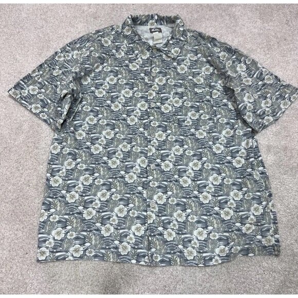Quiksilver Button Down Shirt Men’s Multicolored Floral Short Sleeve Size XL - Picture 5 of 10